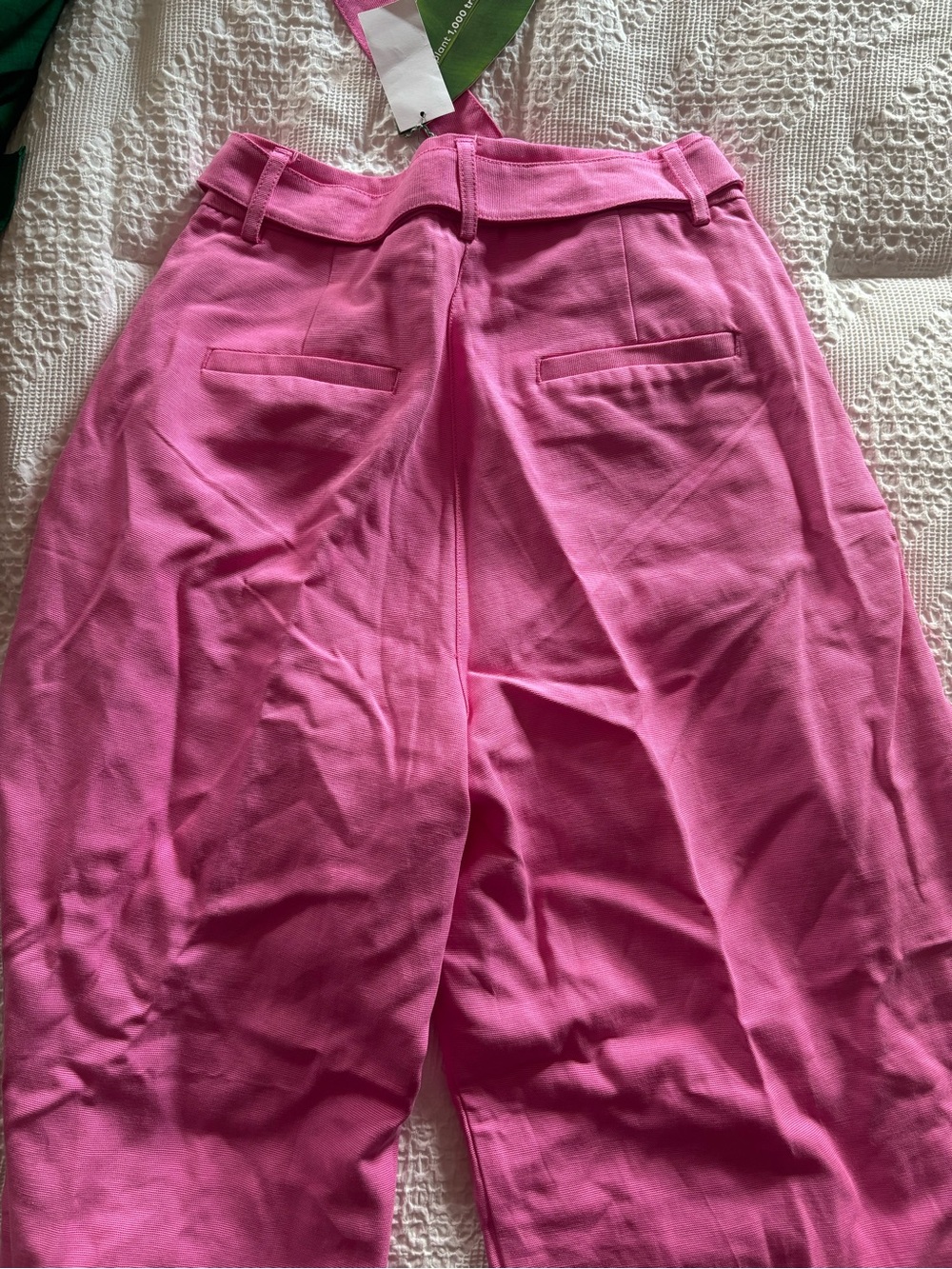 Farm rio High-Waist Wide Leg Belted Pants - Pink size small nwt - Picture 6 of 6